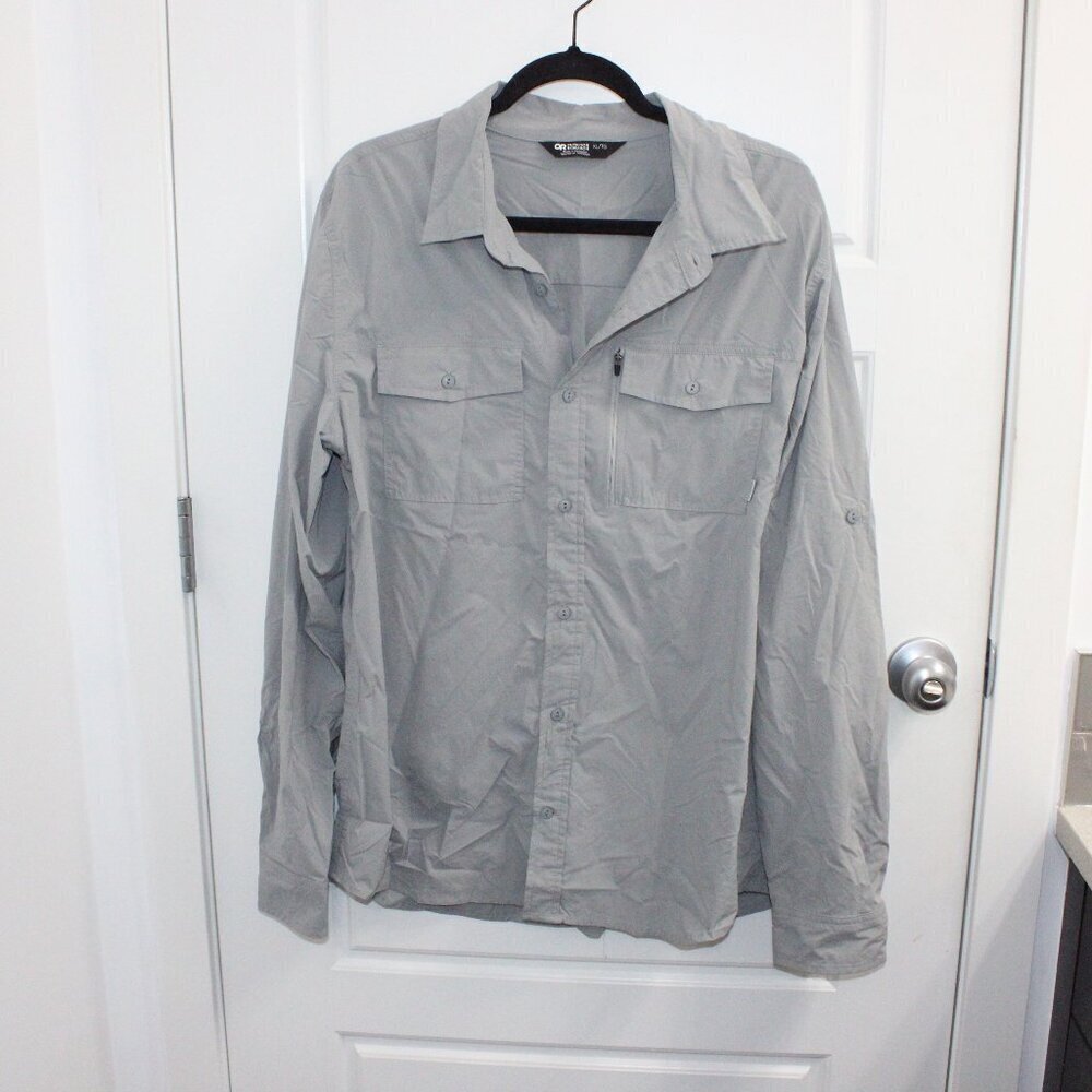Outdoor Research Light Gray Casual Button-Down Shirt